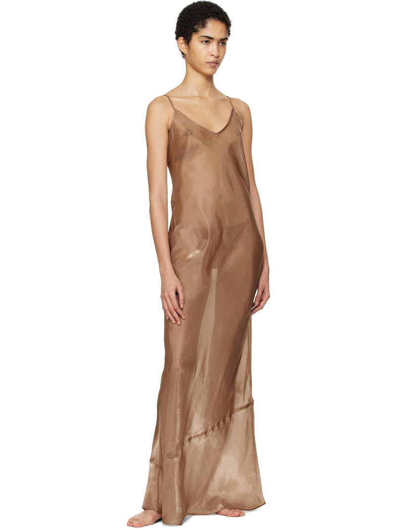 SKIMS Tan Liquid Organza Cami Long Maxi Dress outlook