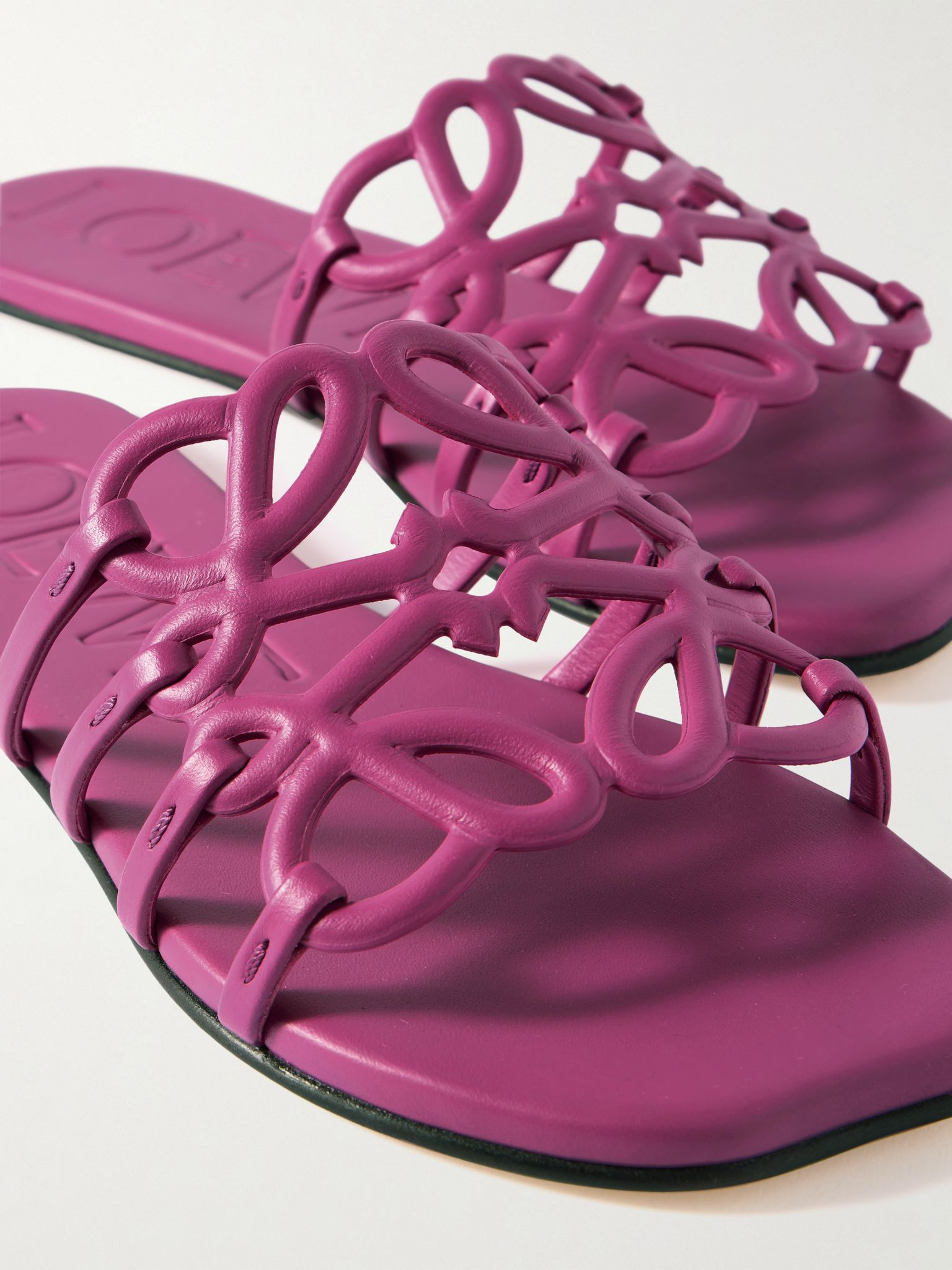 + Paula's Ibiza Petal Anagram leather slides Fuchsia - 4