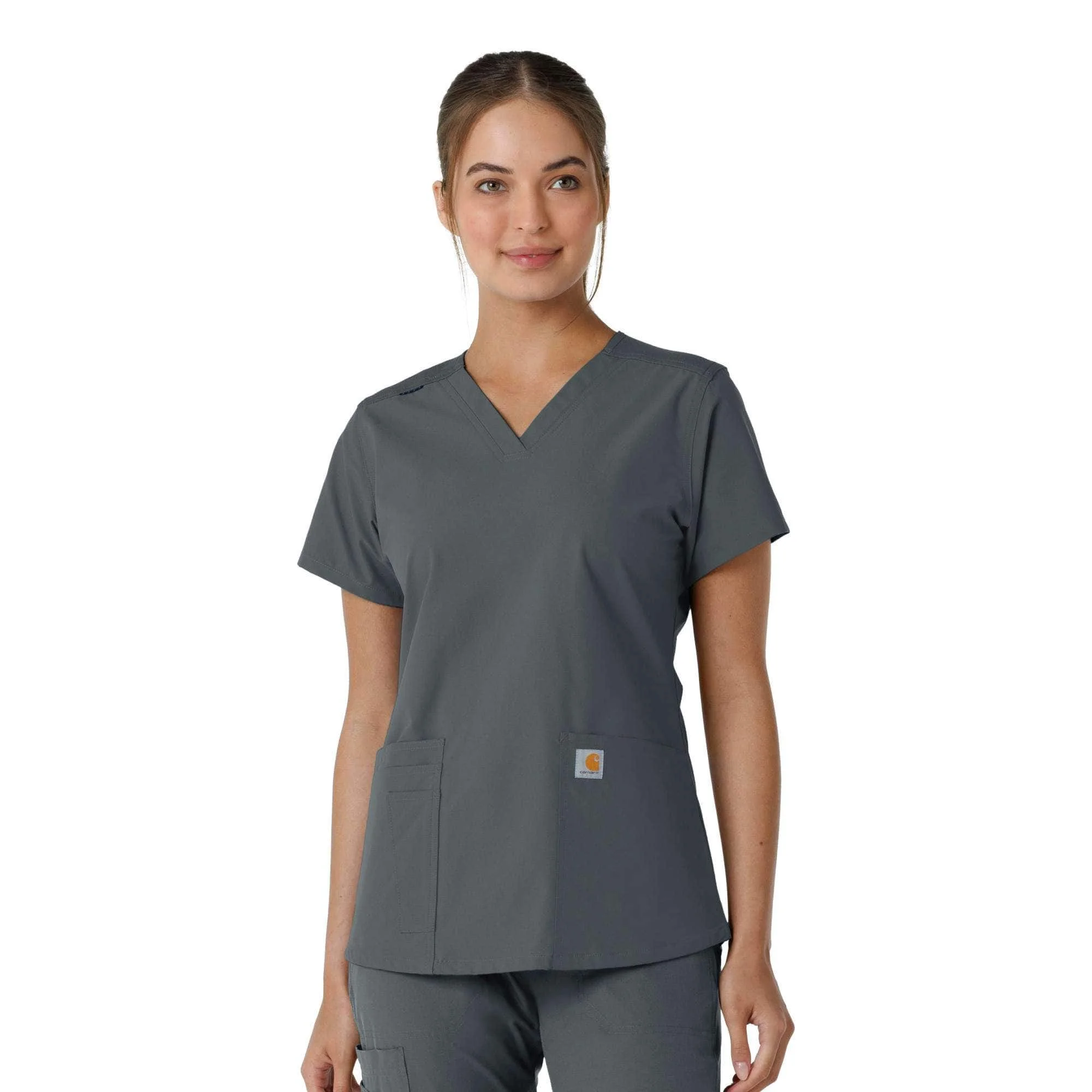 Women's Force Essentials V-Neck Knit Panel Scrub Top - 1