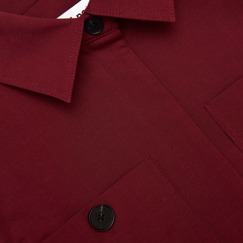 Burgundy Twill Belted Midi Dress 5