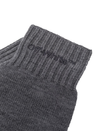 Off-White embroidered-logo ribbed gloves outlook