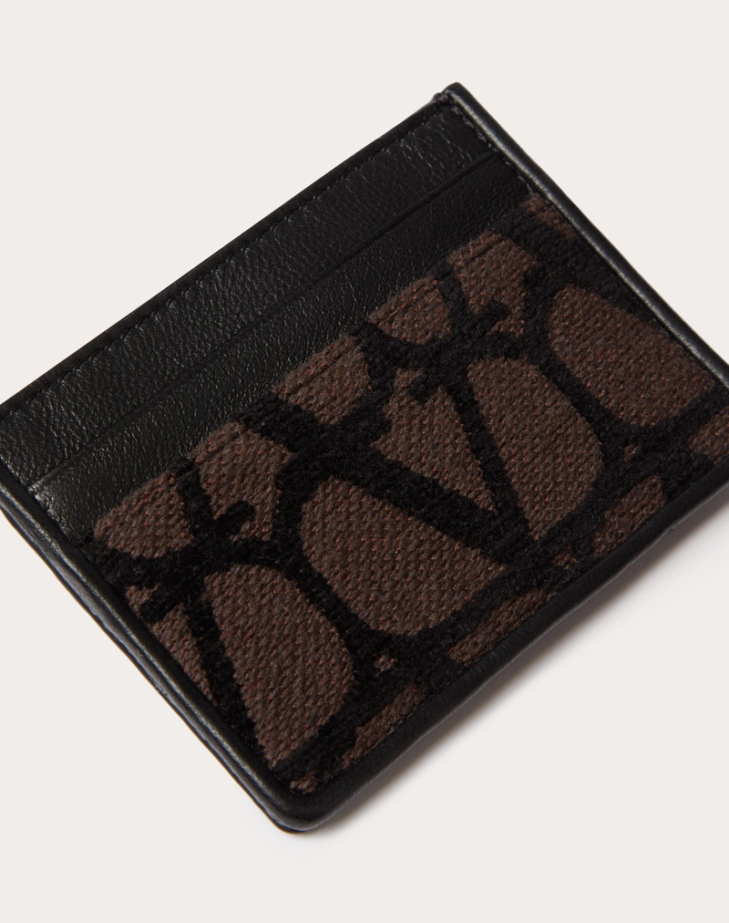 TOILE ICONOGRAPHE CARDHOLDER WITH LEATHER DETAILS 2