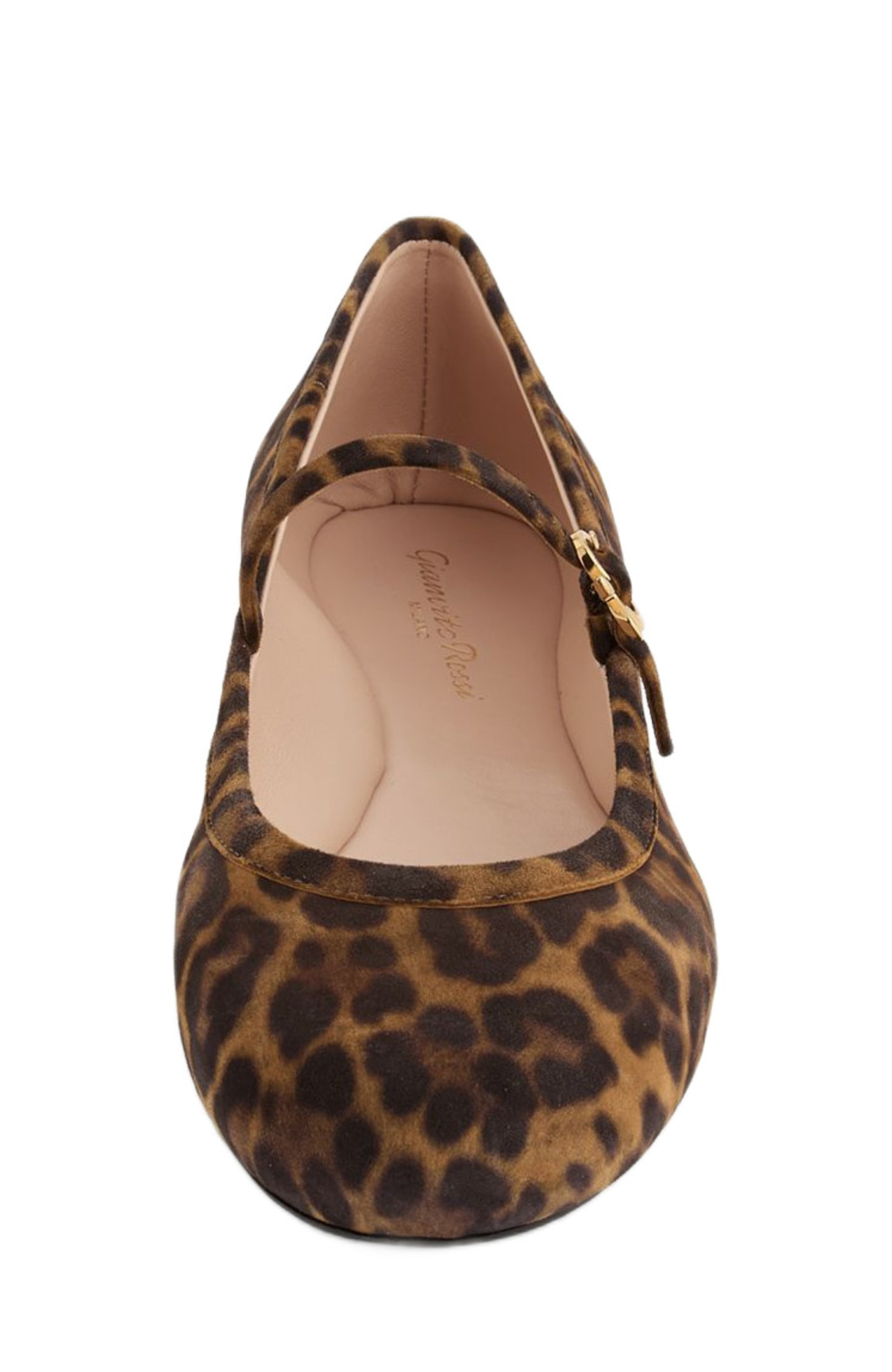 Gianvito Rossi Carla Ballerina in Leopard Brown at Nordstrom - 4