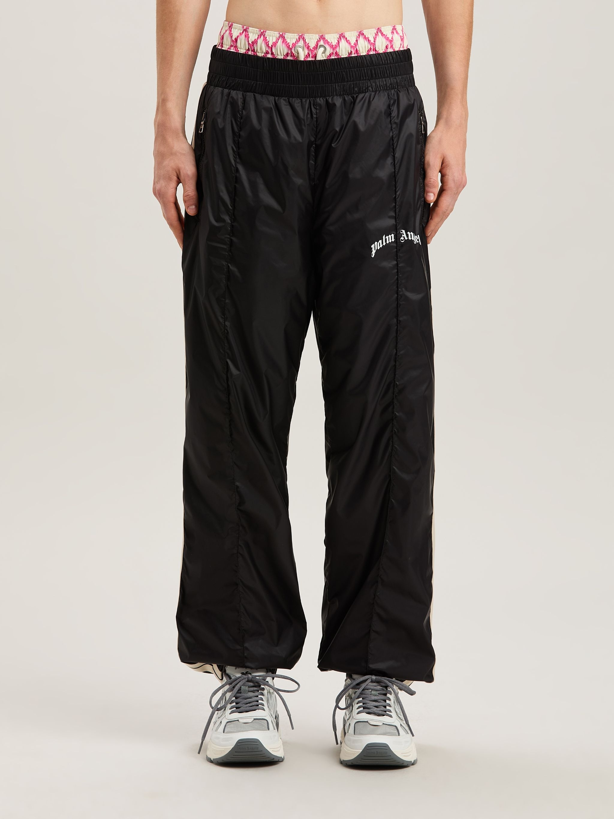 Nylon Track Pants Curved Logo - 3