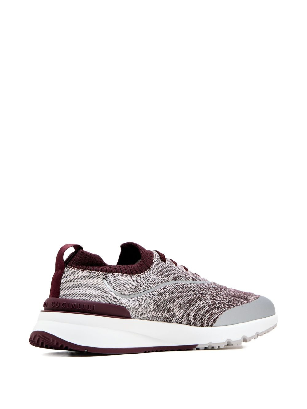 knitted trimmed sneakers - 4