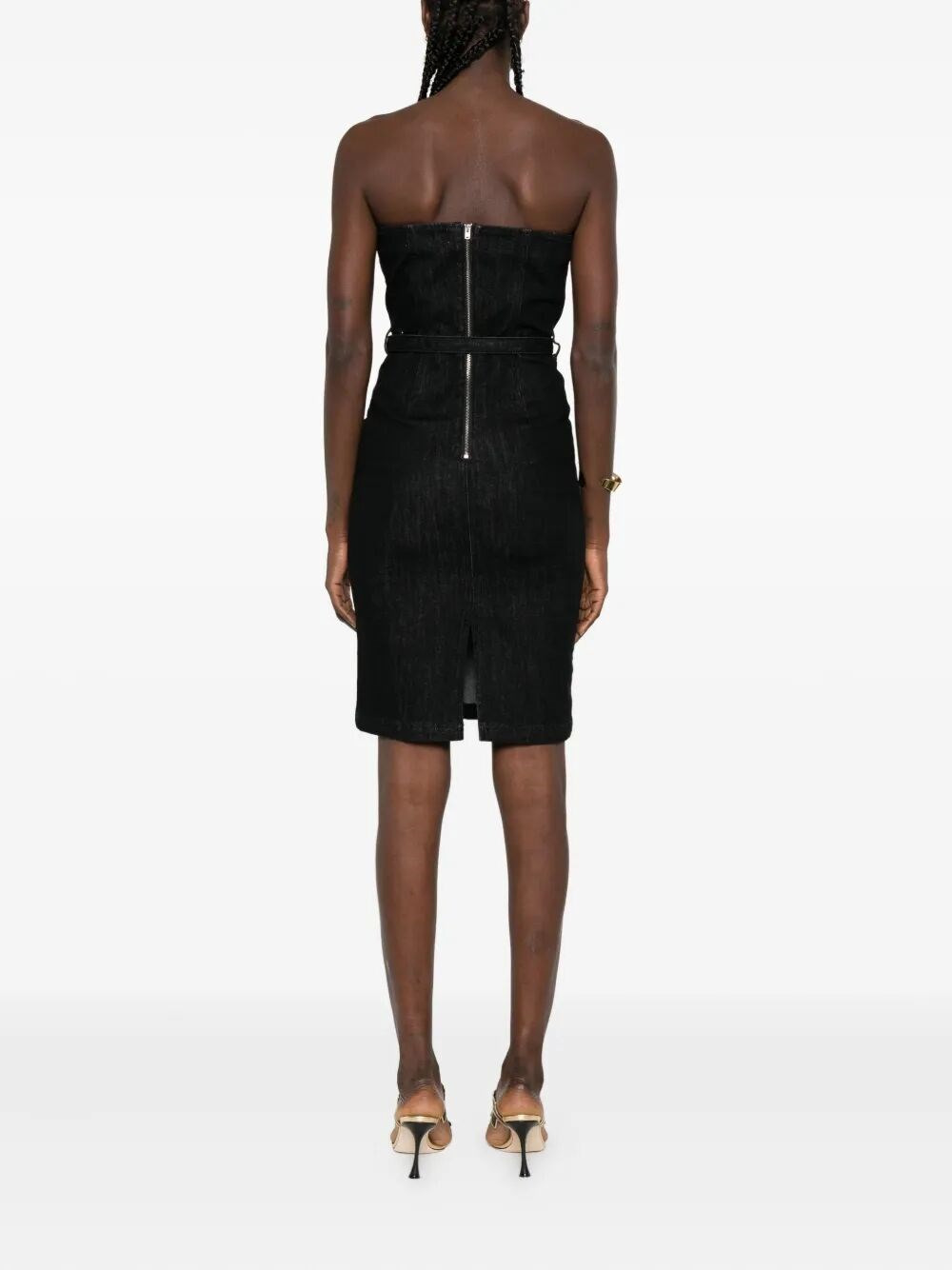 Denim Bandeau Midi Dress - 5