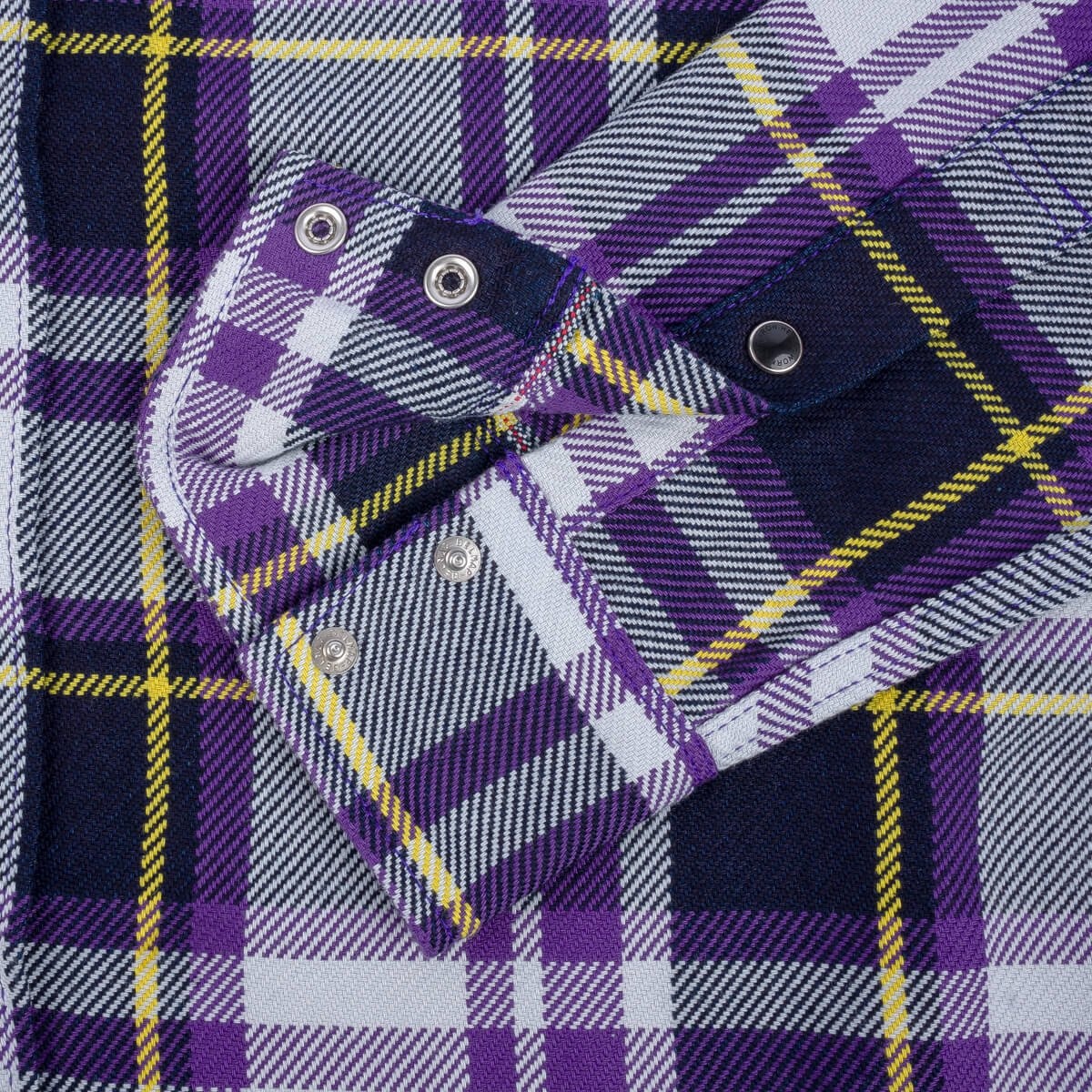 IHSH-390-PUR 9oz Selvedge American Check Western Shirt - Purple - 12