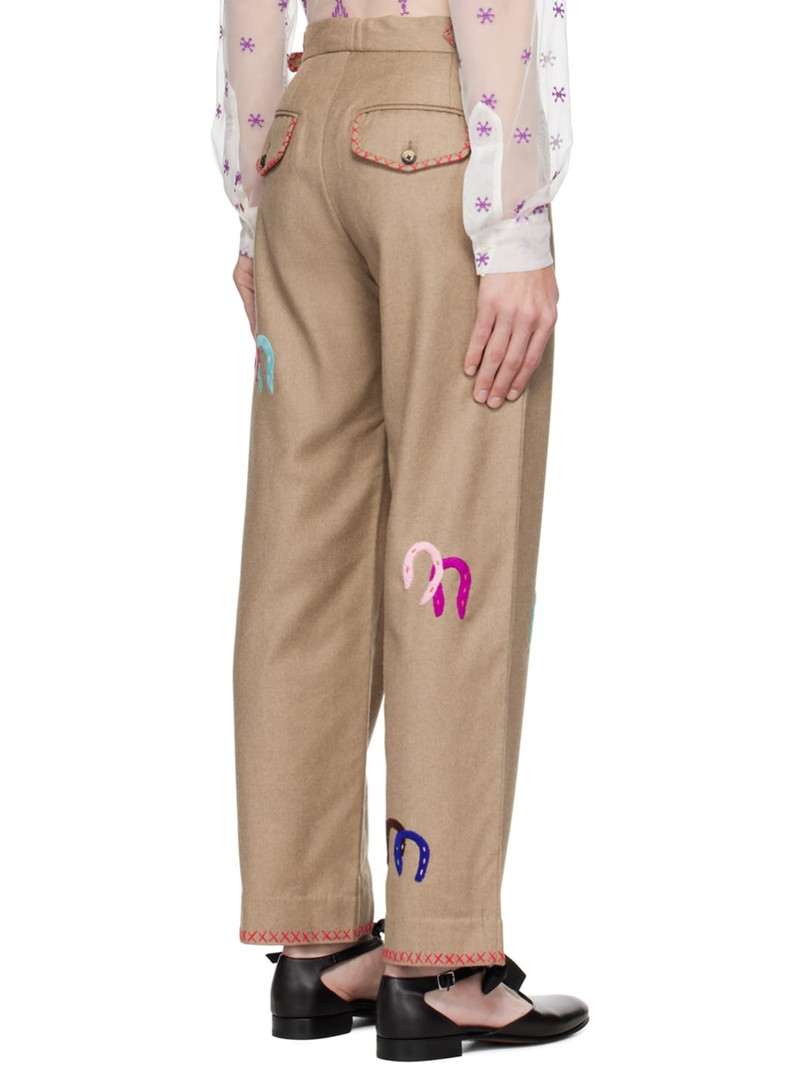 Beige Horseshoe Trousers 3
