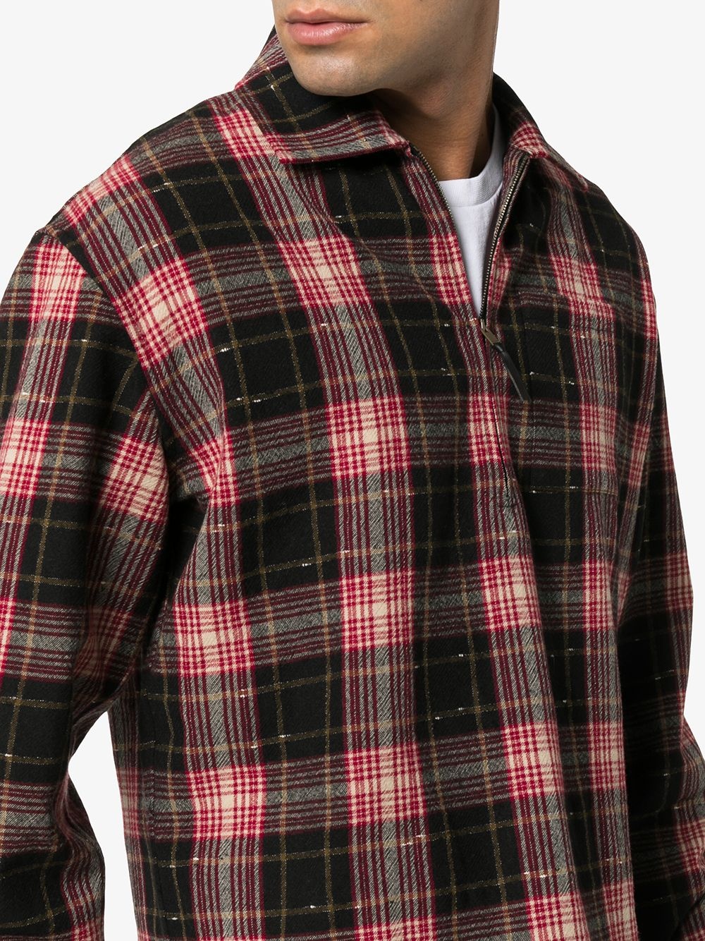 zip check print shirt - 5