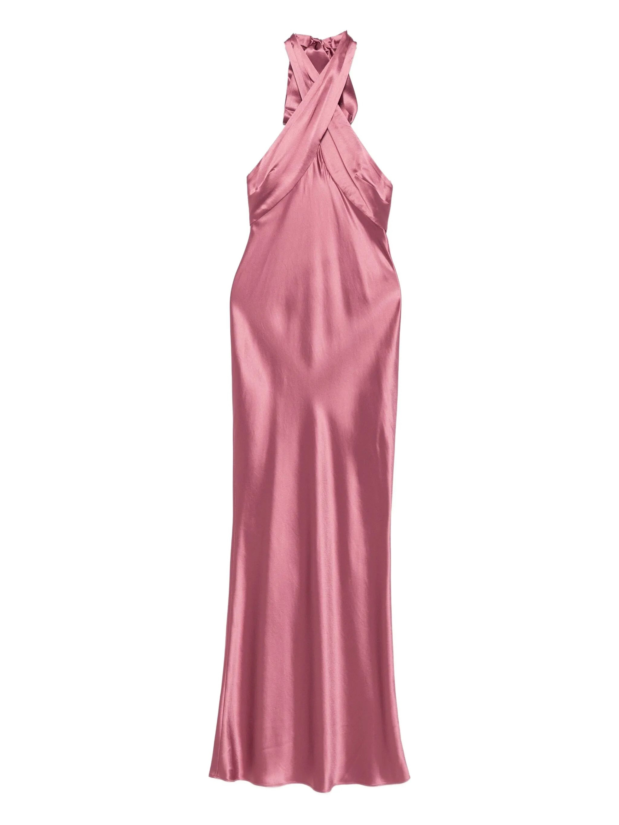 Retrofete Cross-front Satin Dress - 1
