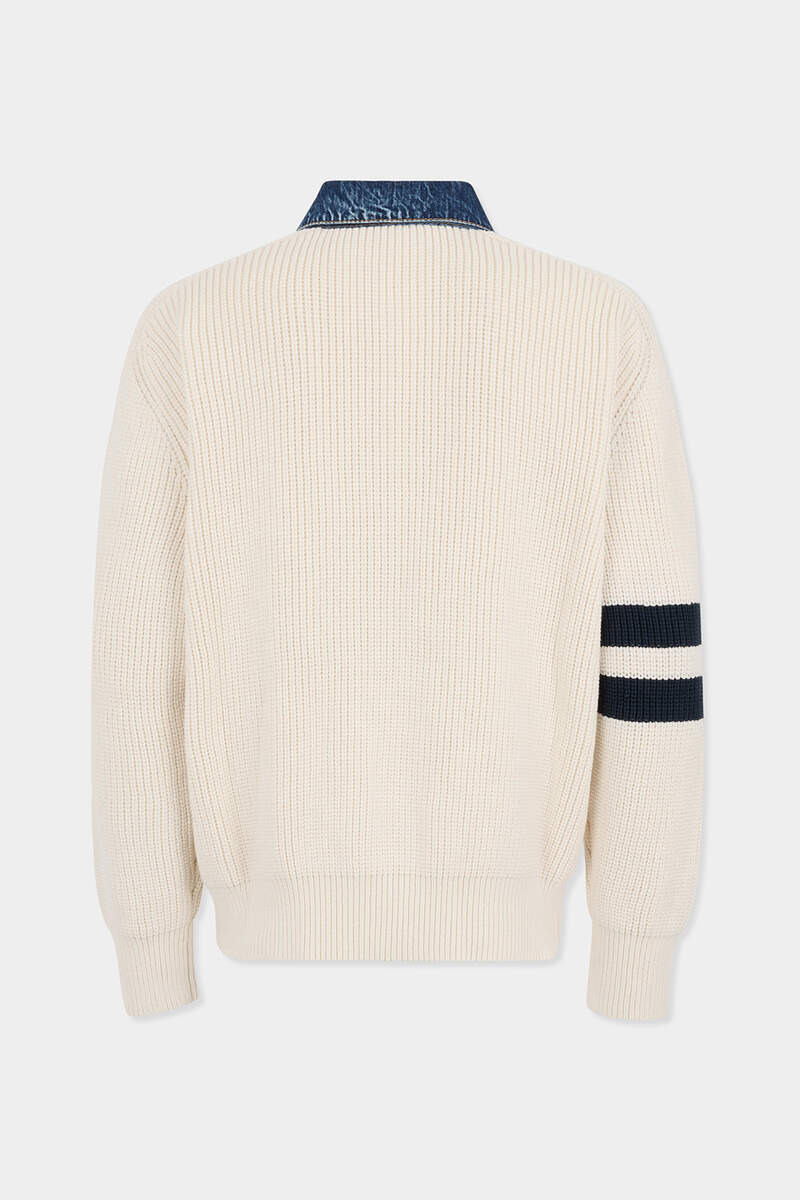 DSQUARED2 DENIM MIX D2 KNIT PULLOVER outlook