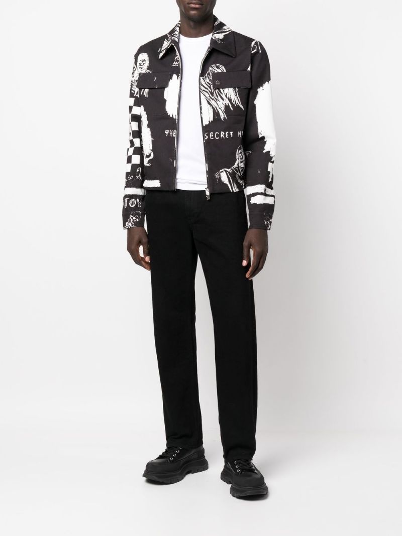 graphic-print shirt jacket - 2