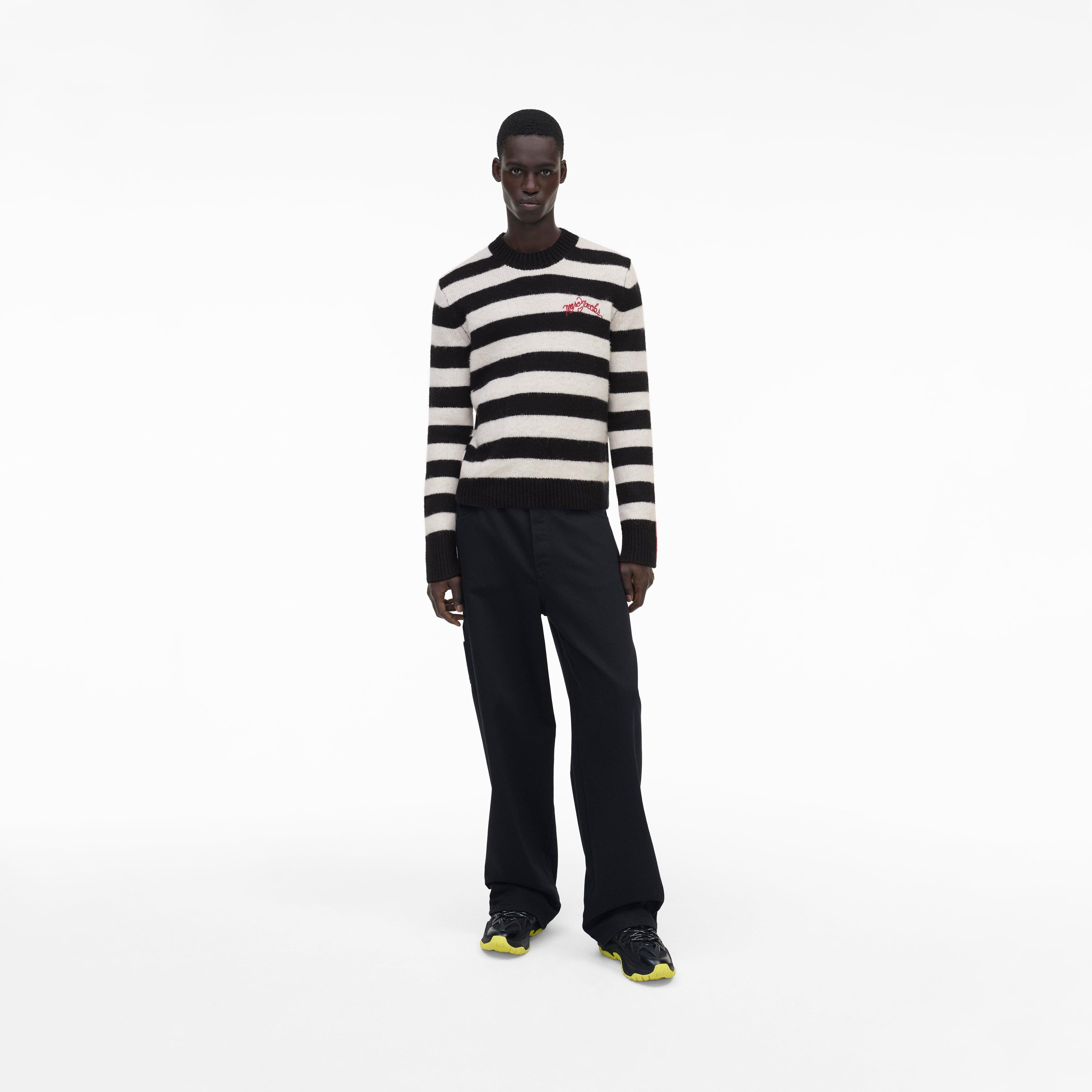 THE STRIPED BRUSHED LOGO SWEATER - 9