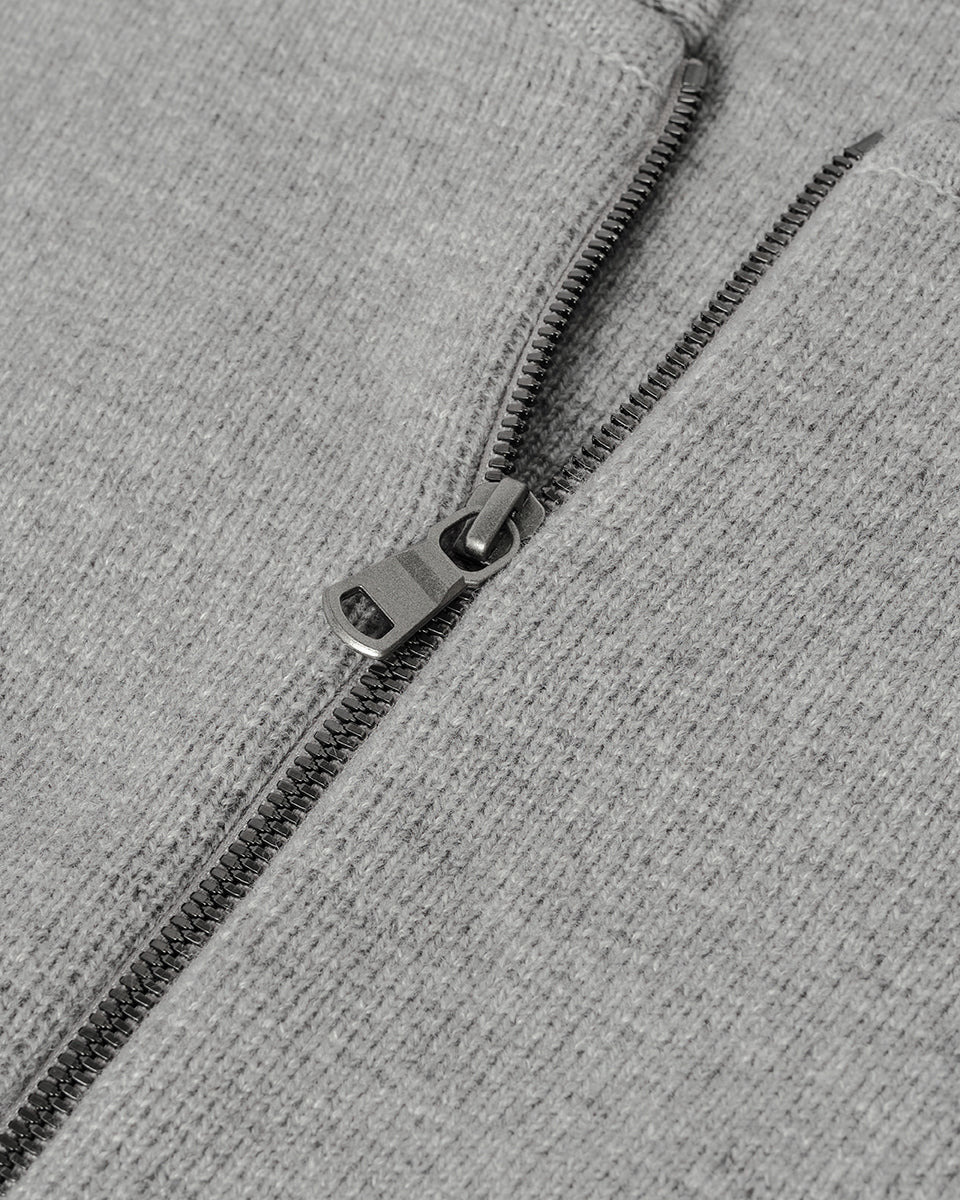 Cashmere Milano Stitch Grey Zip Jacket - 6