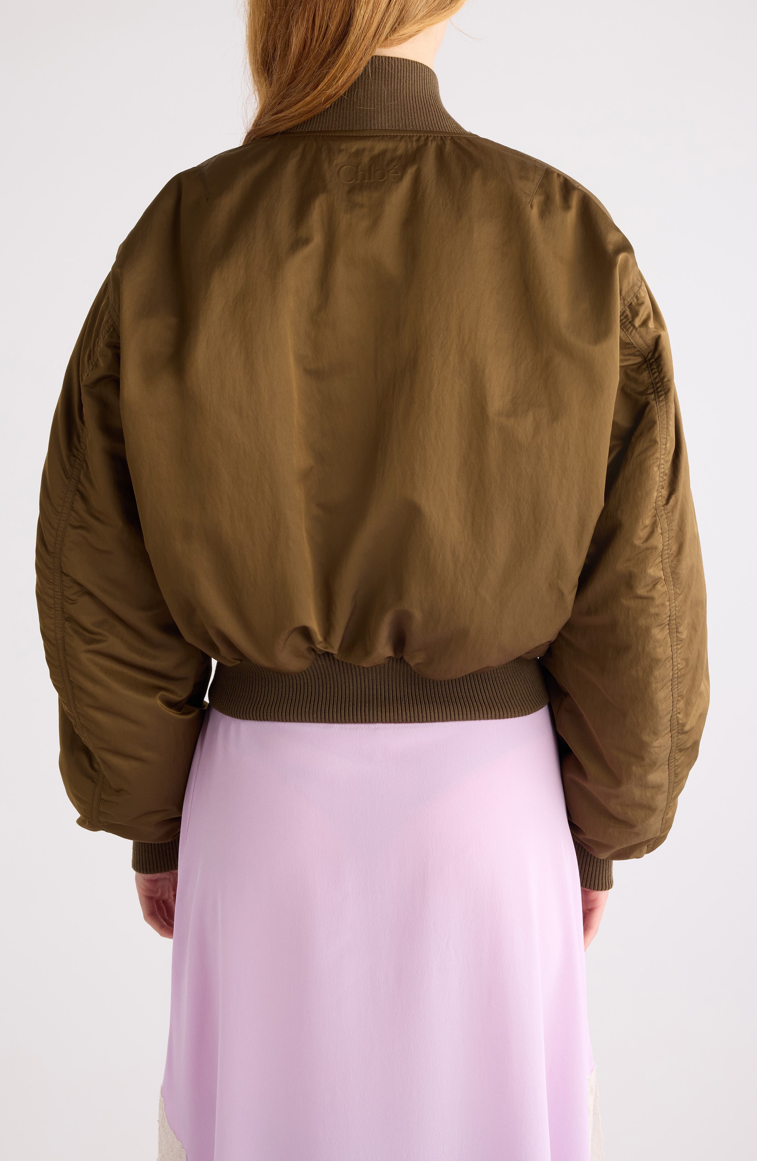 Chloé Oversize Bomber Jacket in Authentic Brown at Nordstrom - 3
