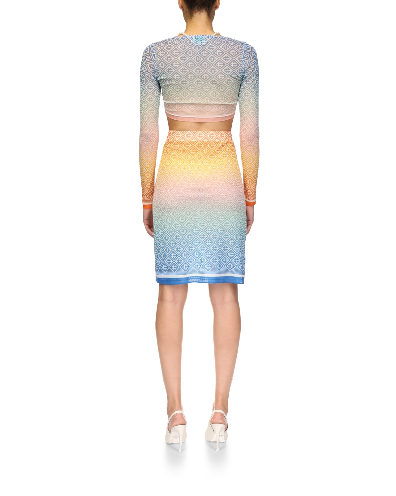 Gradient Monogram Mesh Skirt | Casablanca Paris - 4