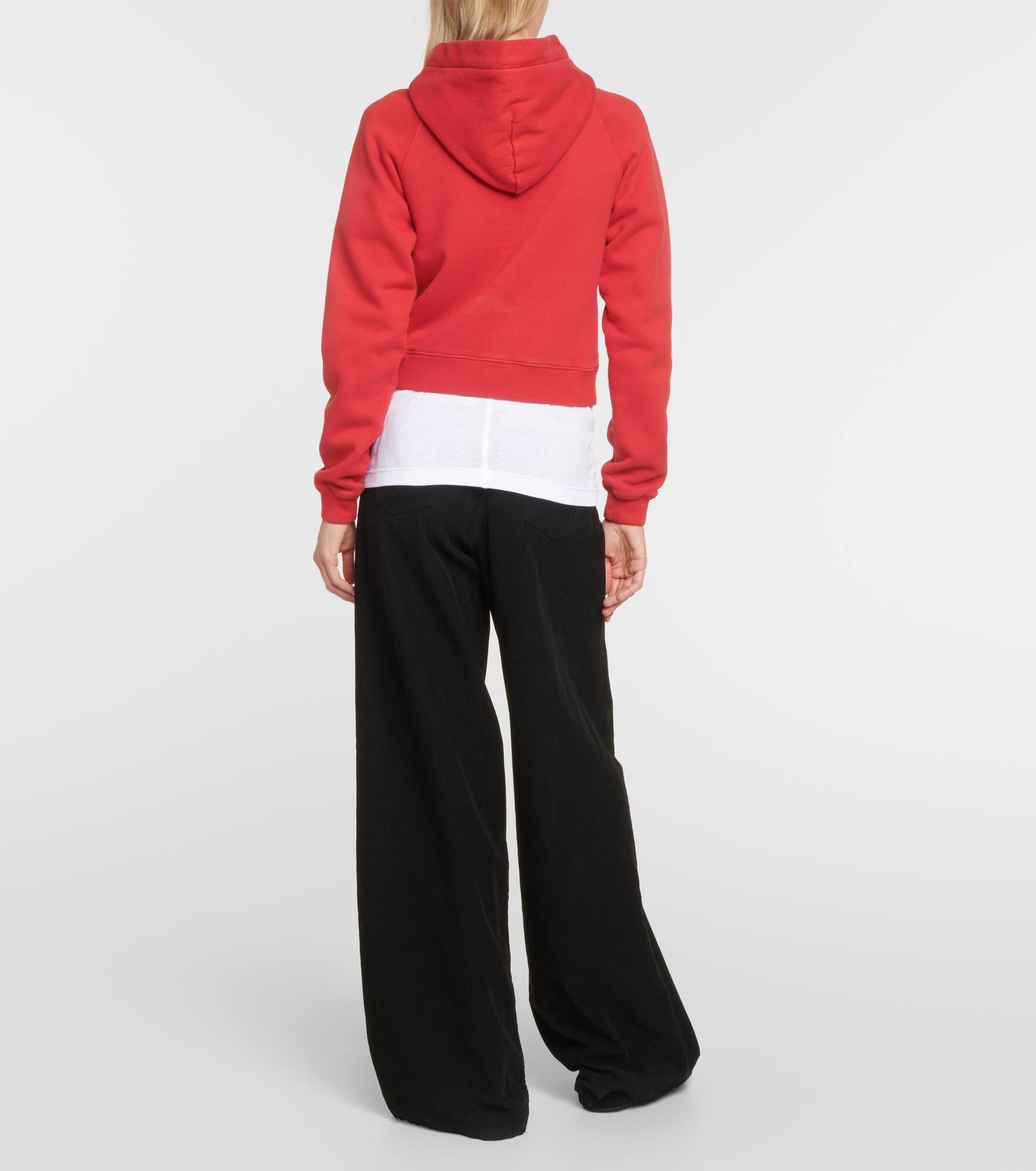 Timmi cropped cotton-blend jersey hoodie - 3