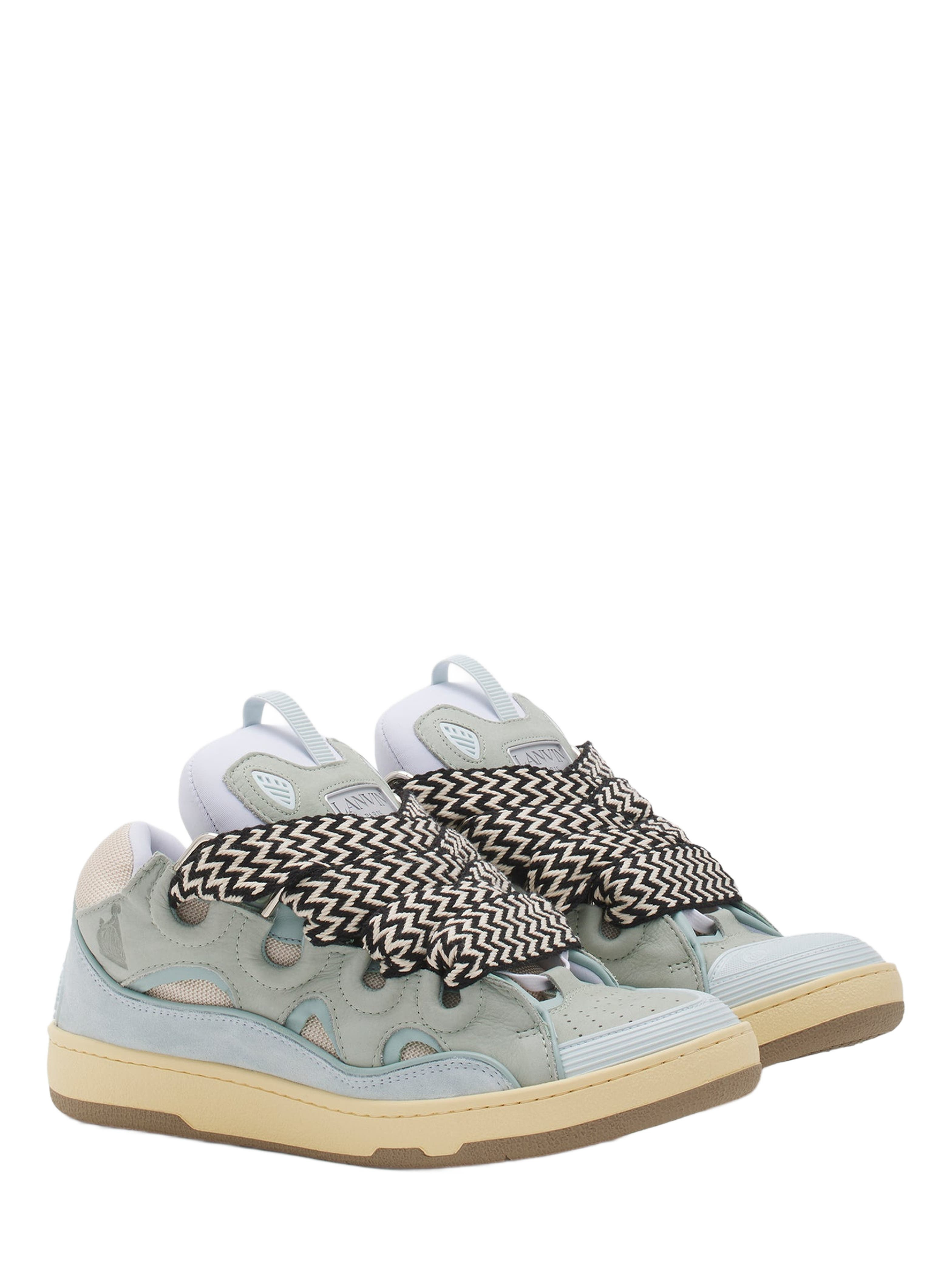 Lanvin LEATHER CURB SNEAKERS in Pale Blue at Nordstrom - 8
