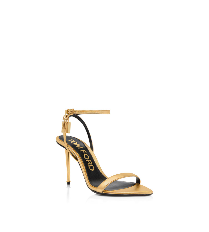TOM FORD LAMINATED NAPPA LEATHER PADLOCK POINTY NAKED SANDAL 85MM outlook