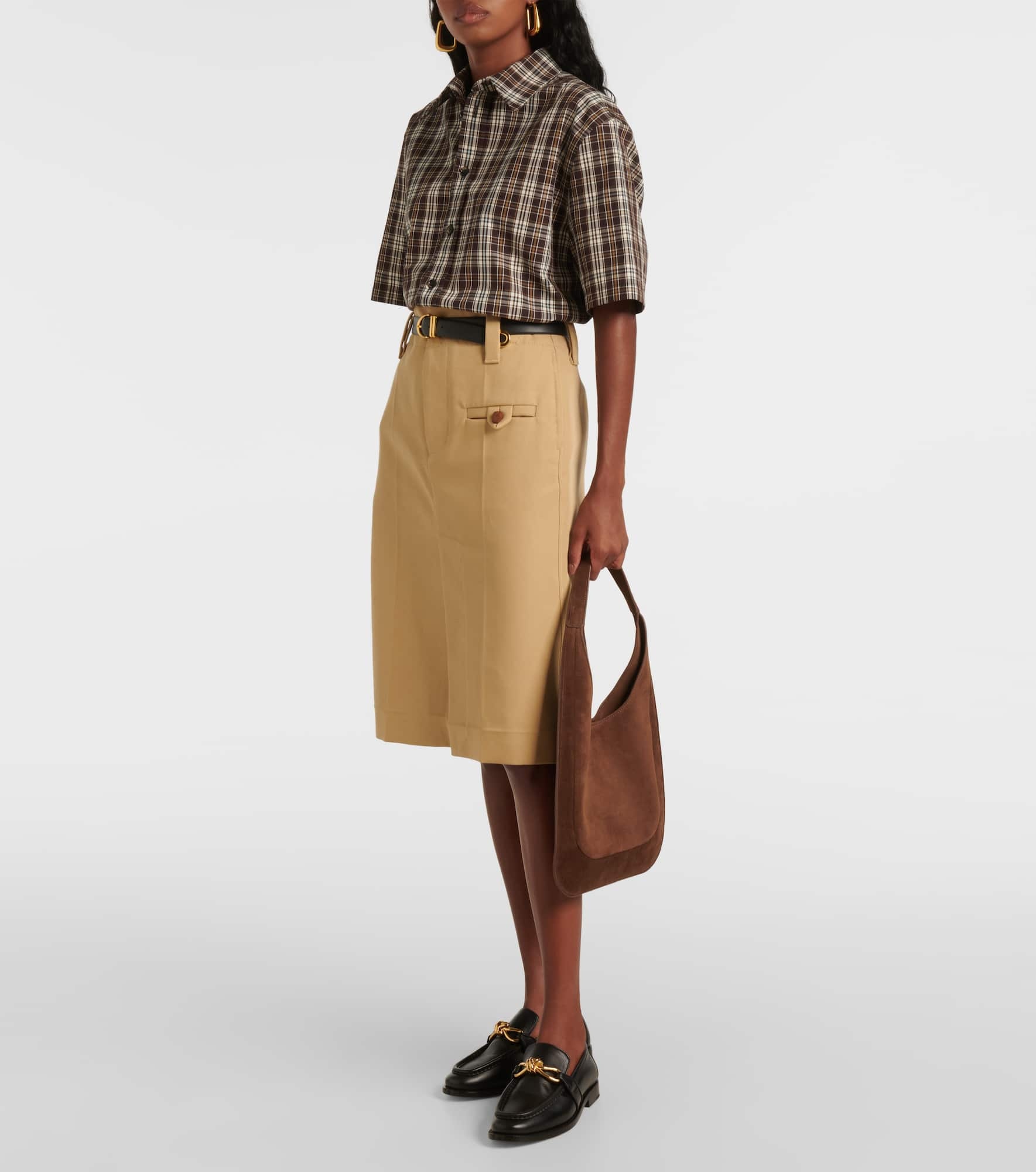 Midi suede shoulder bag - 5