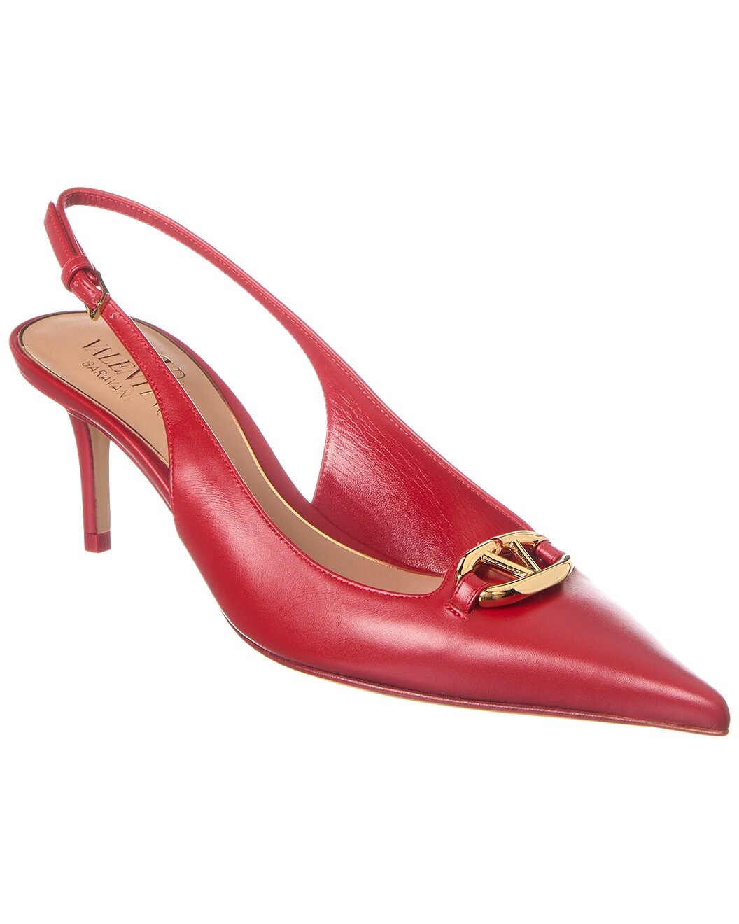 Valentino VLogo 60 Leather Slingback Pump - 1