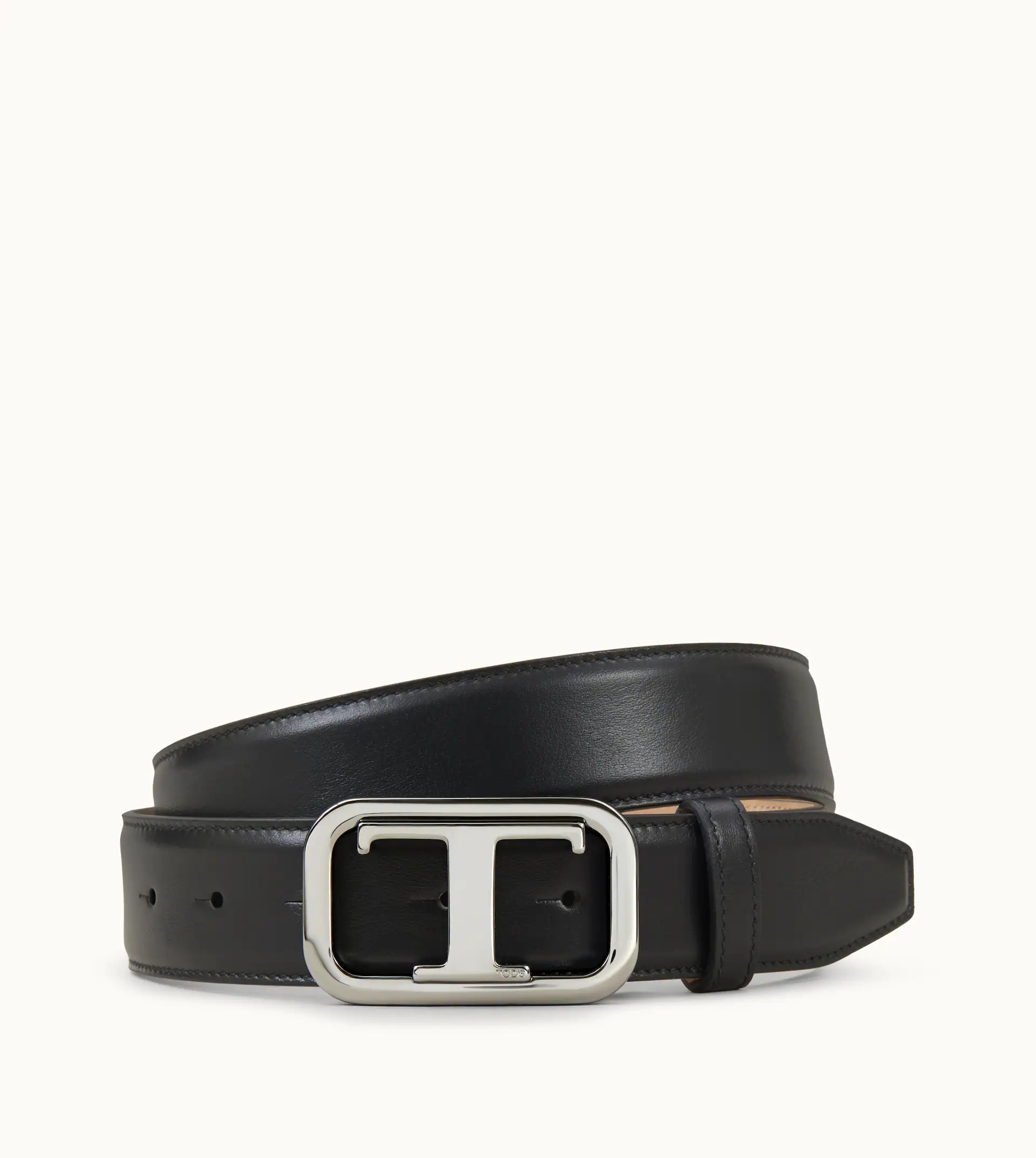 BELT IN LEATHER - BLACK - 1