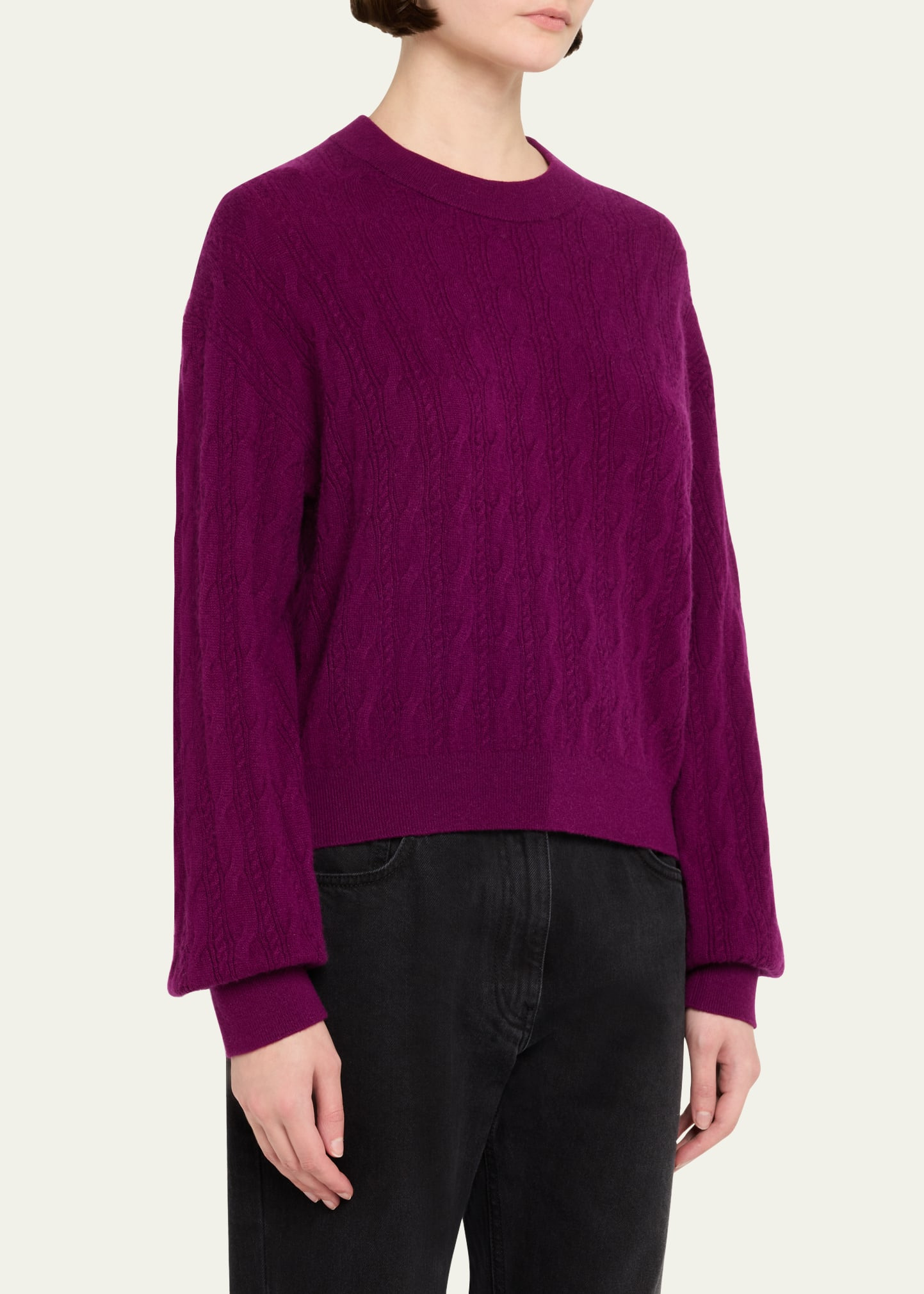 Cashmere Cable Collegiate Sweater - 4