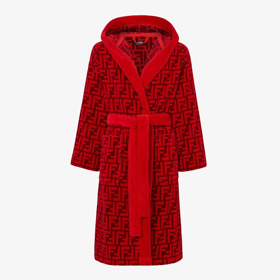 Red cotton bathrobe - 1