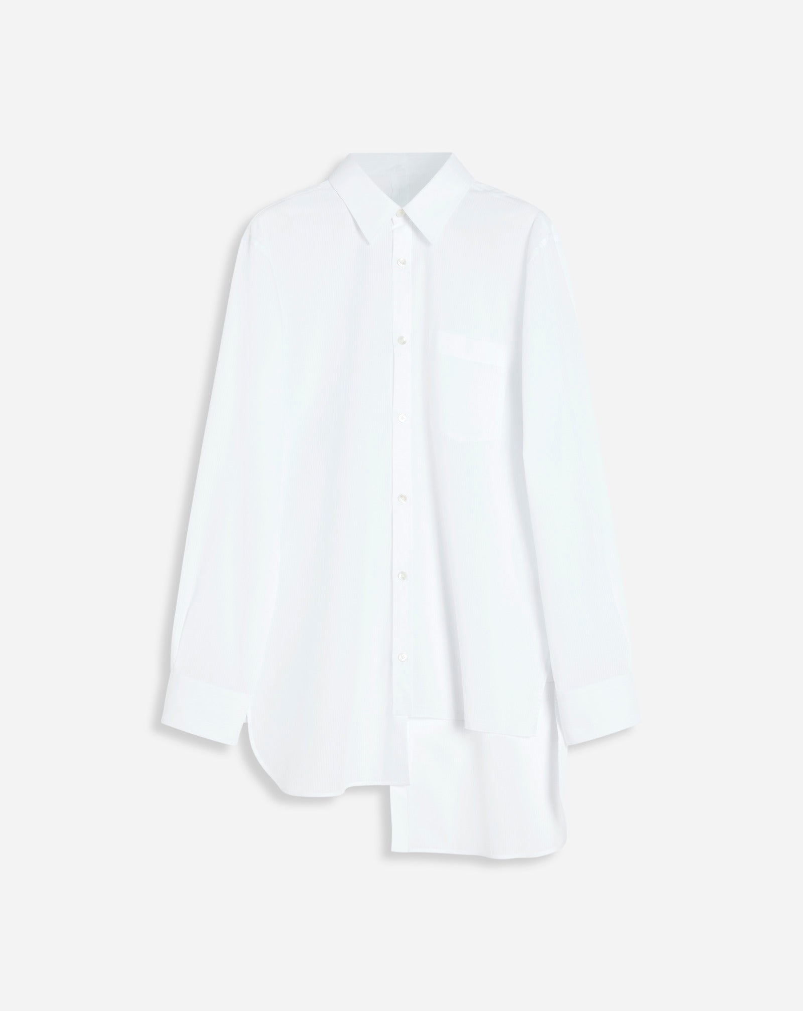 ASYMMETRICAL SHIRT WITH TONE-ON-TONE STRIPES - 1