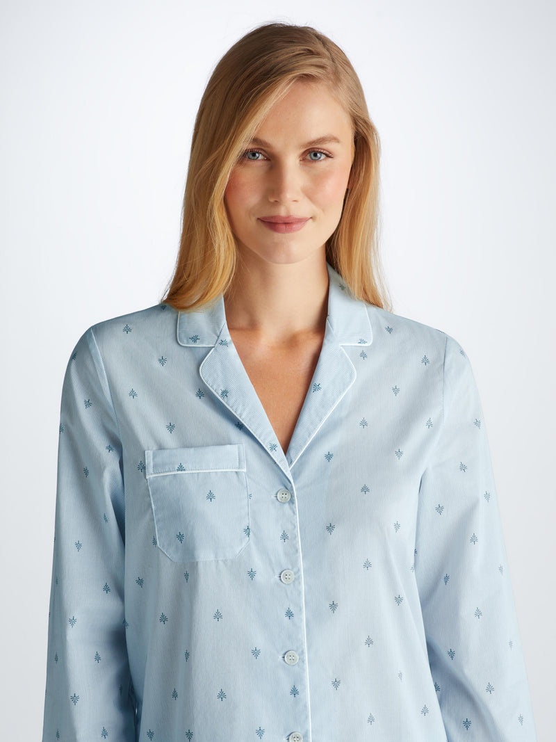 Women's Pyjamas Nelson 100 Cotton Batiste Blue - 5