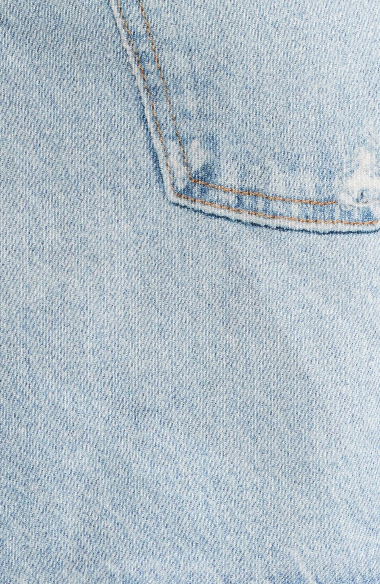 rag & bone Miramar Pull-On Trompe l'Oeil Faux Denim Cotton Terry Miniskirt in Meadow Blue at Nordstr - 6