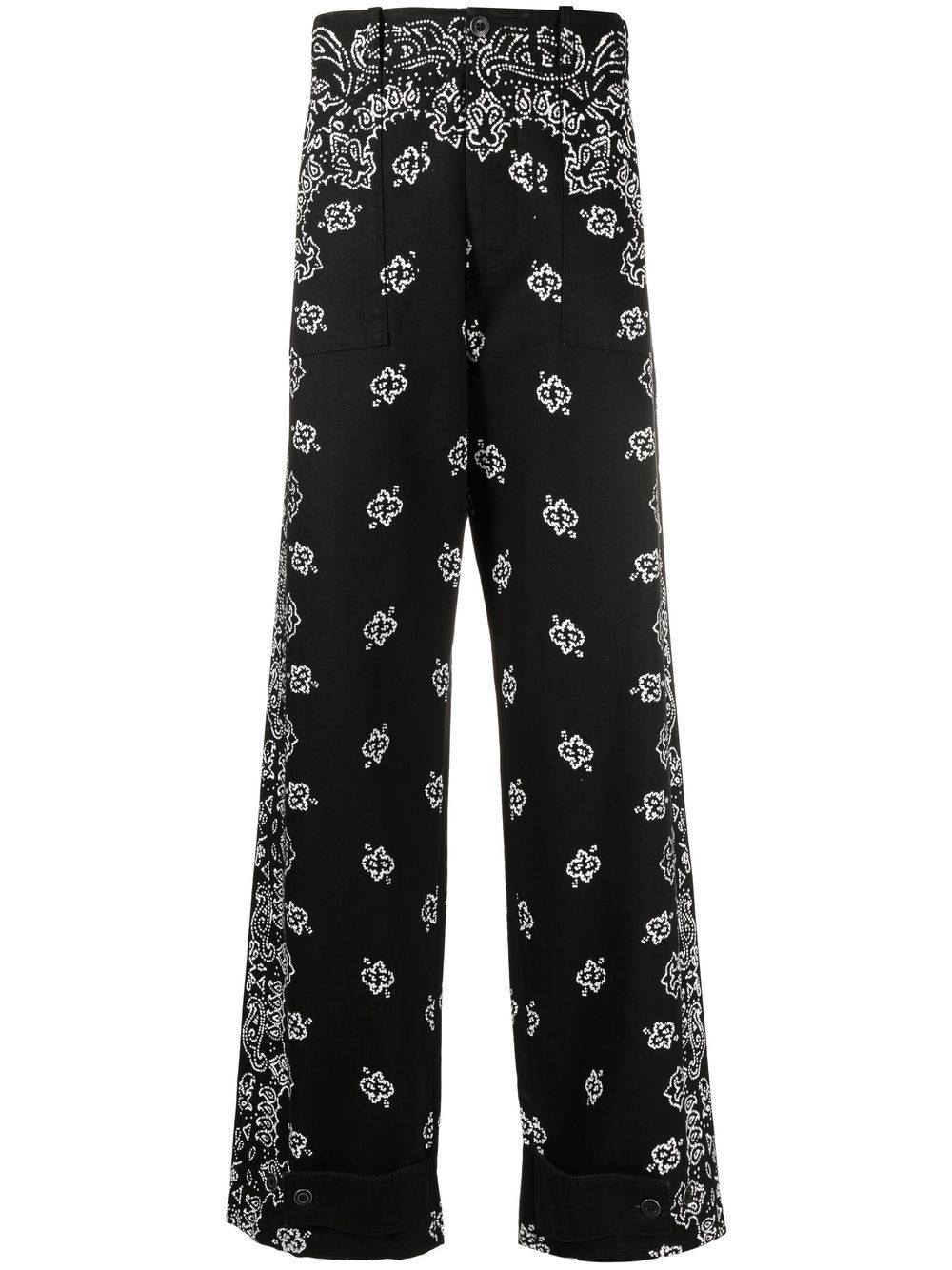 paisley-print cotton trousers - 1
