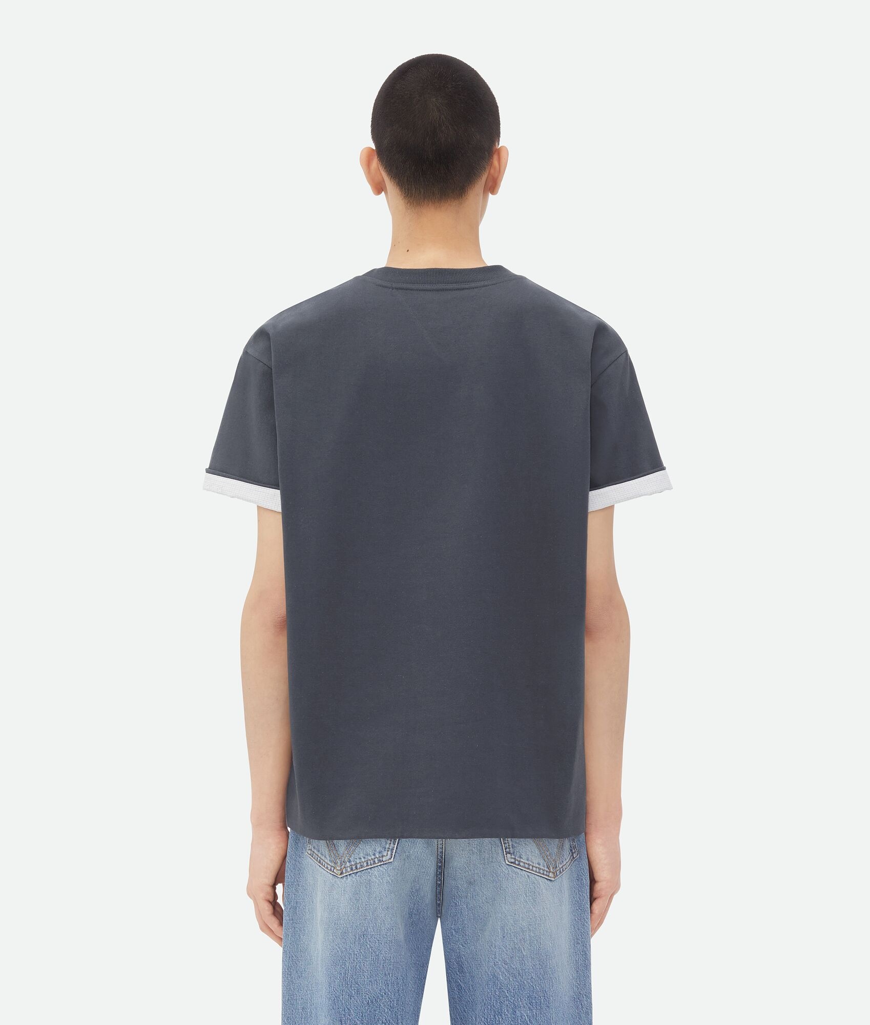 Double Layer Cotton Check T-Shirt - 3