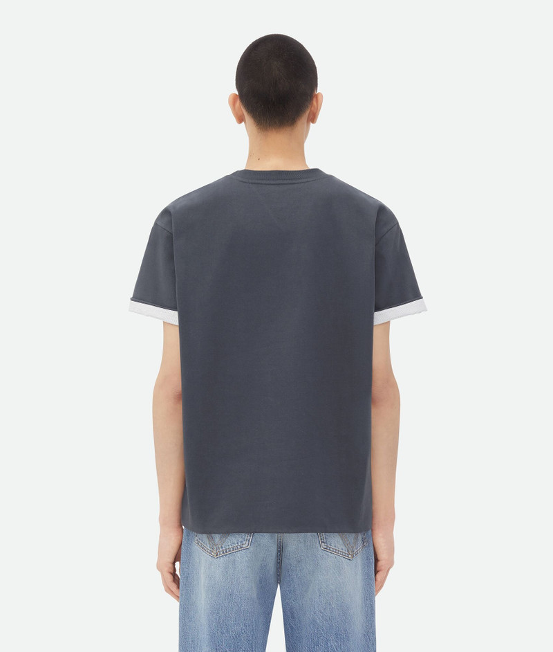 Double Layer Cotton Check T-Shirt 3