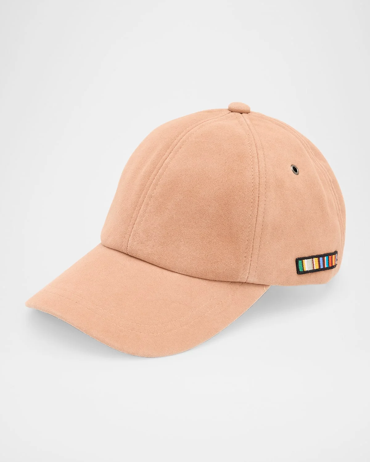 Men's Suede Signature Stripe Applique Baseball Cap - 1