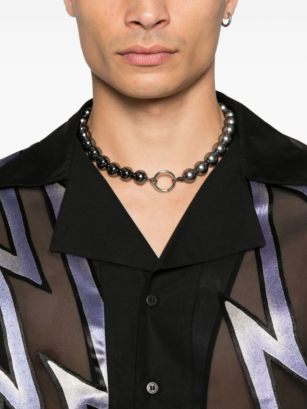 lightning-print shirt - 5