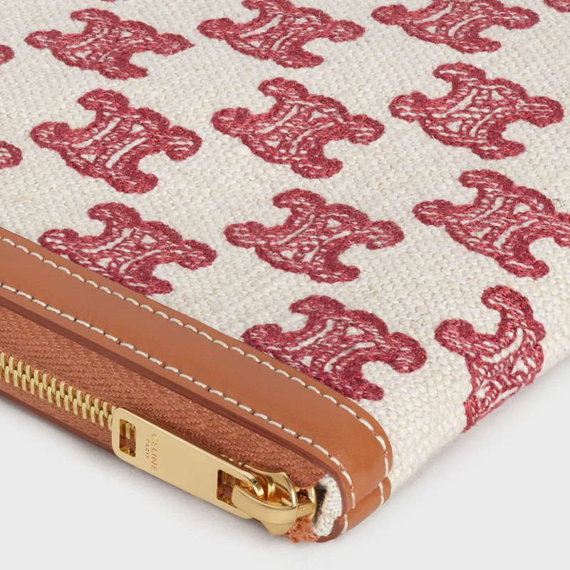 SMALL POUCH  IN  TEXTILE WITH TRIOMPHE EMBROIDERY 4