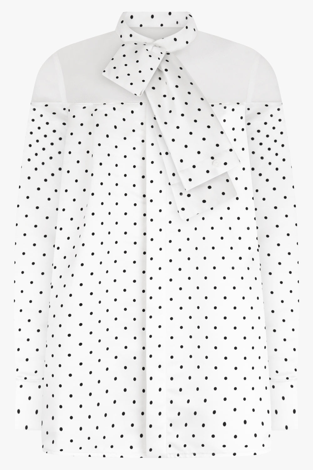 POLKA DOT FLOCK PRINT SHIRT | OFF WHITE - 1