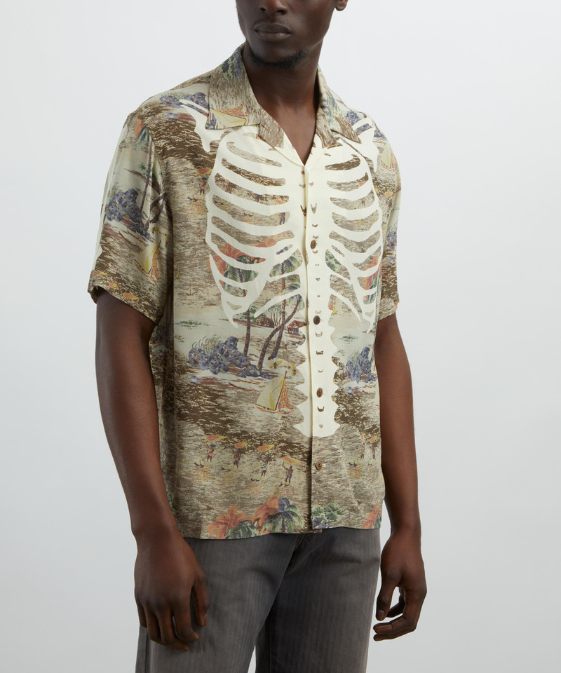 Kapital Rayon KAMEKAMEHA BONE Aloha Shirt outlook