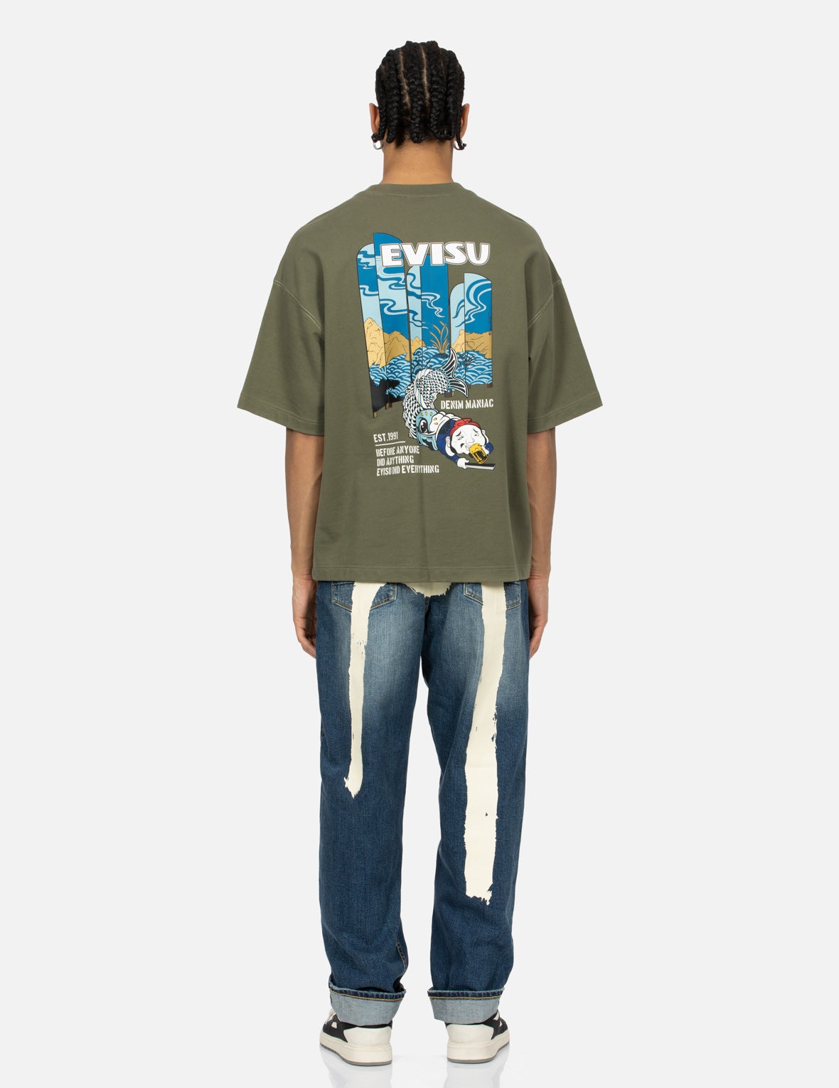 Godhead and Koinobori Print Loose Fit Short-Sleeves Sweatshirt - 5
