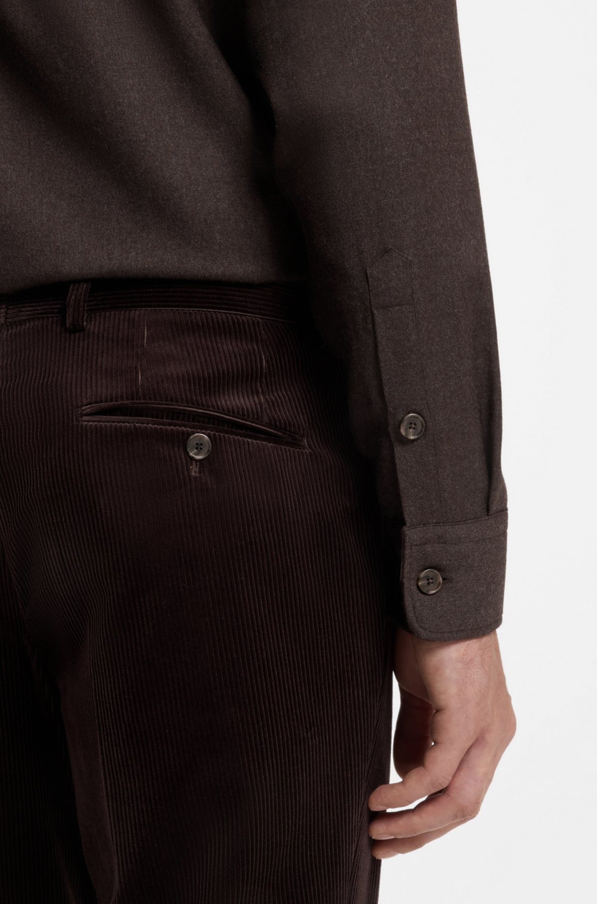 BECKHAM X BOSS RELAXED-FIT SHIRT IN VIRGIN WOOL - 6