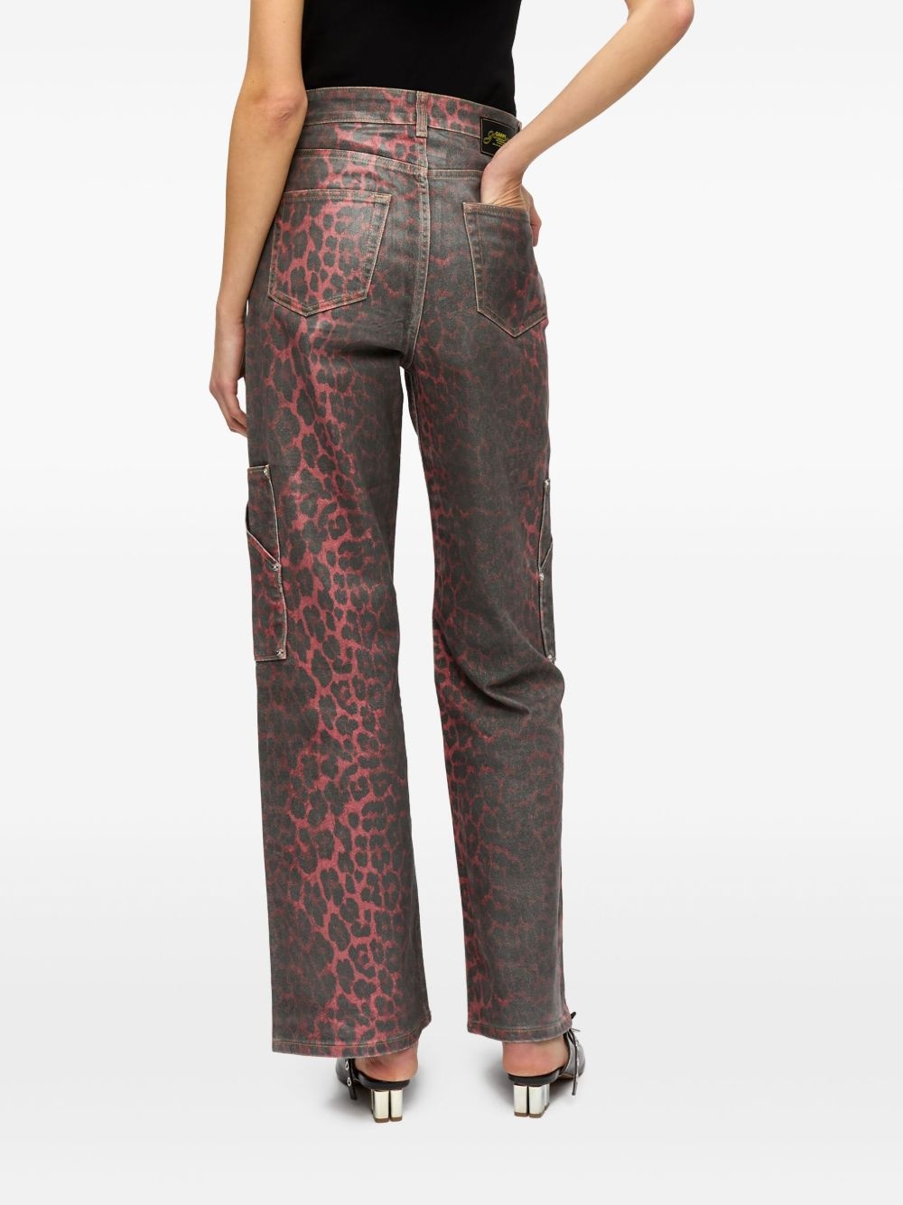 leopard-print jeans - 4
