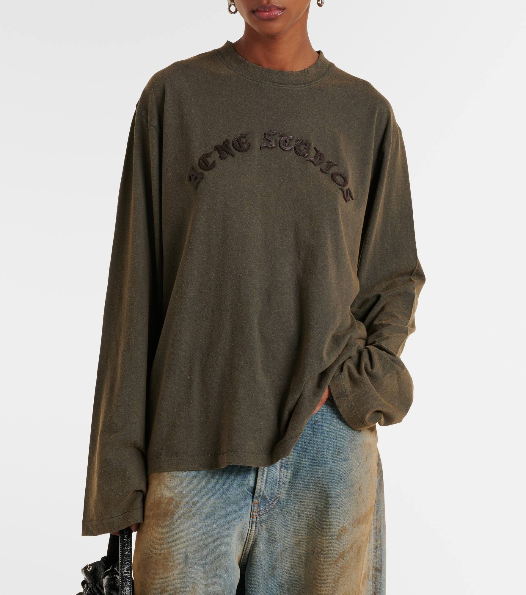 Logo appliqué cotton jersey top - 4