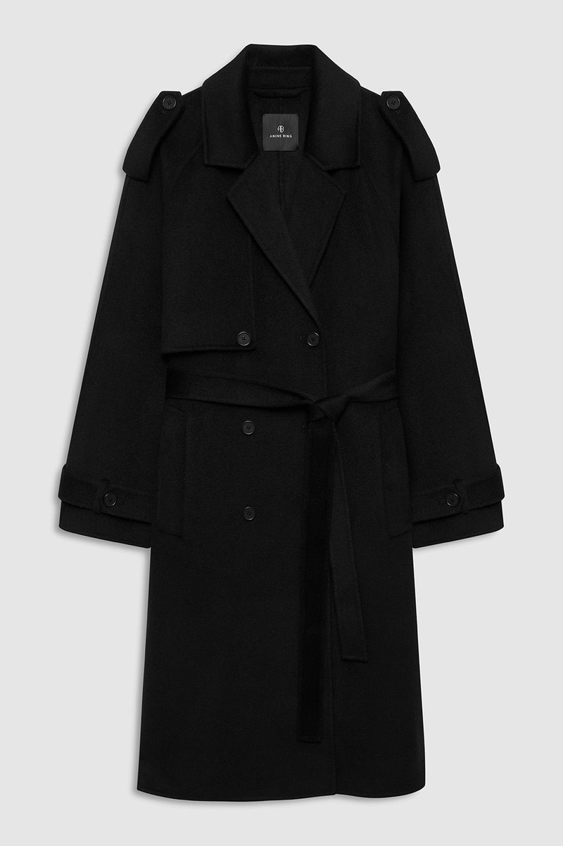 Rickie Maxi Trench - Black Cashmere Blend 1