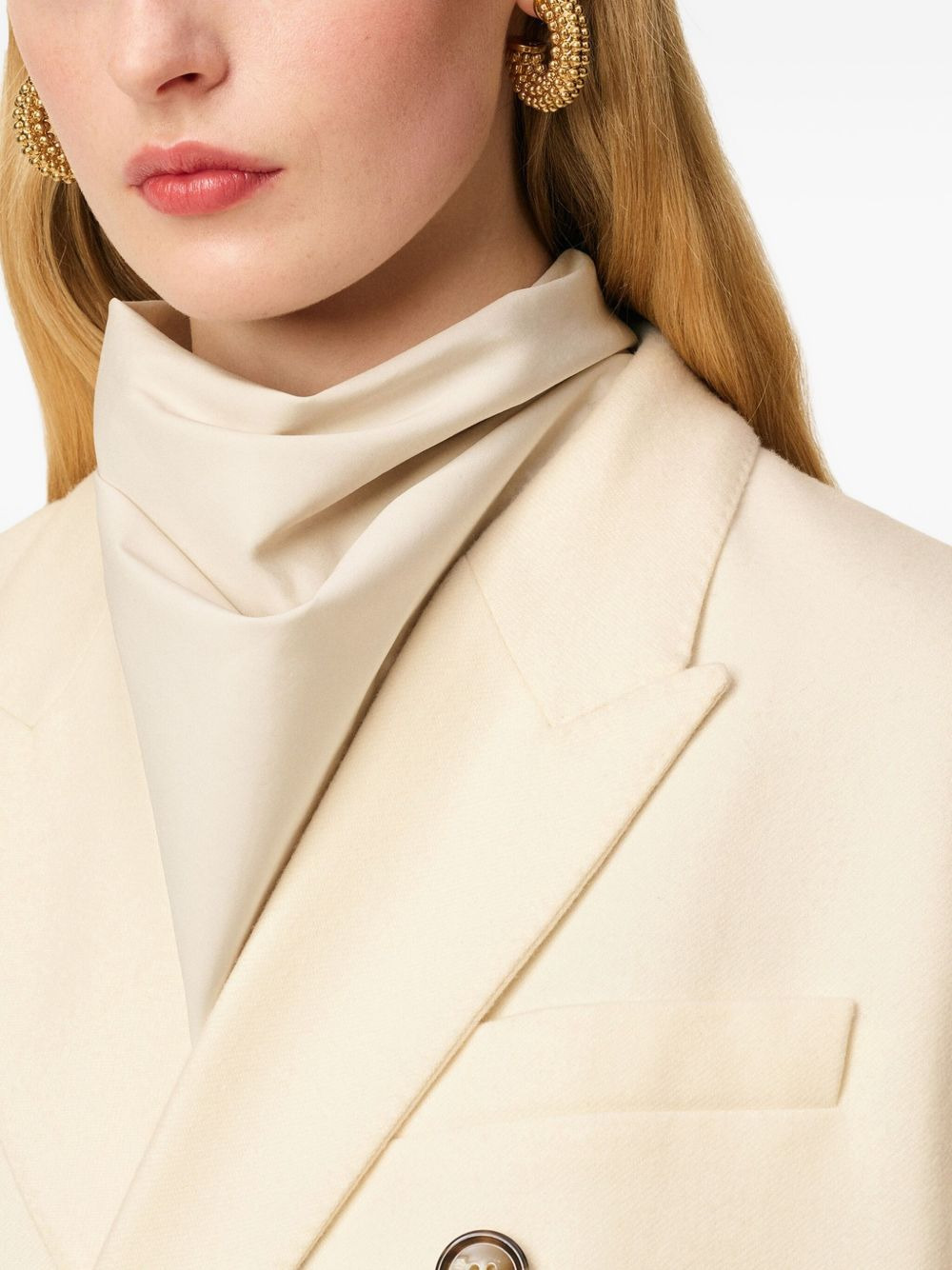 Loose double-breasted wool jacket - 6