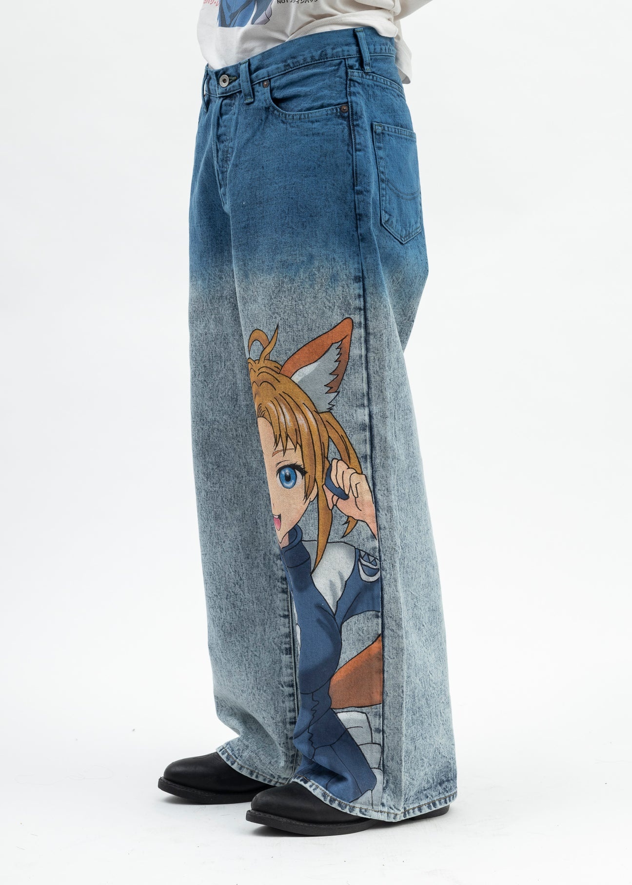 ANIME PRINT Denim Jeans /Fox - 2