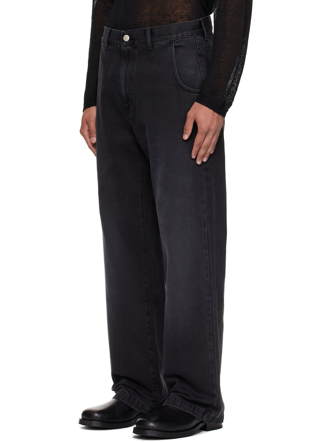 Black Straight Cut Jeans - 4