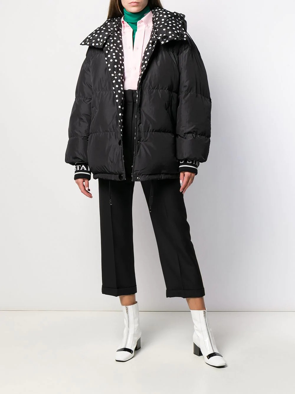 reversible polka dot puffer jacket - 6