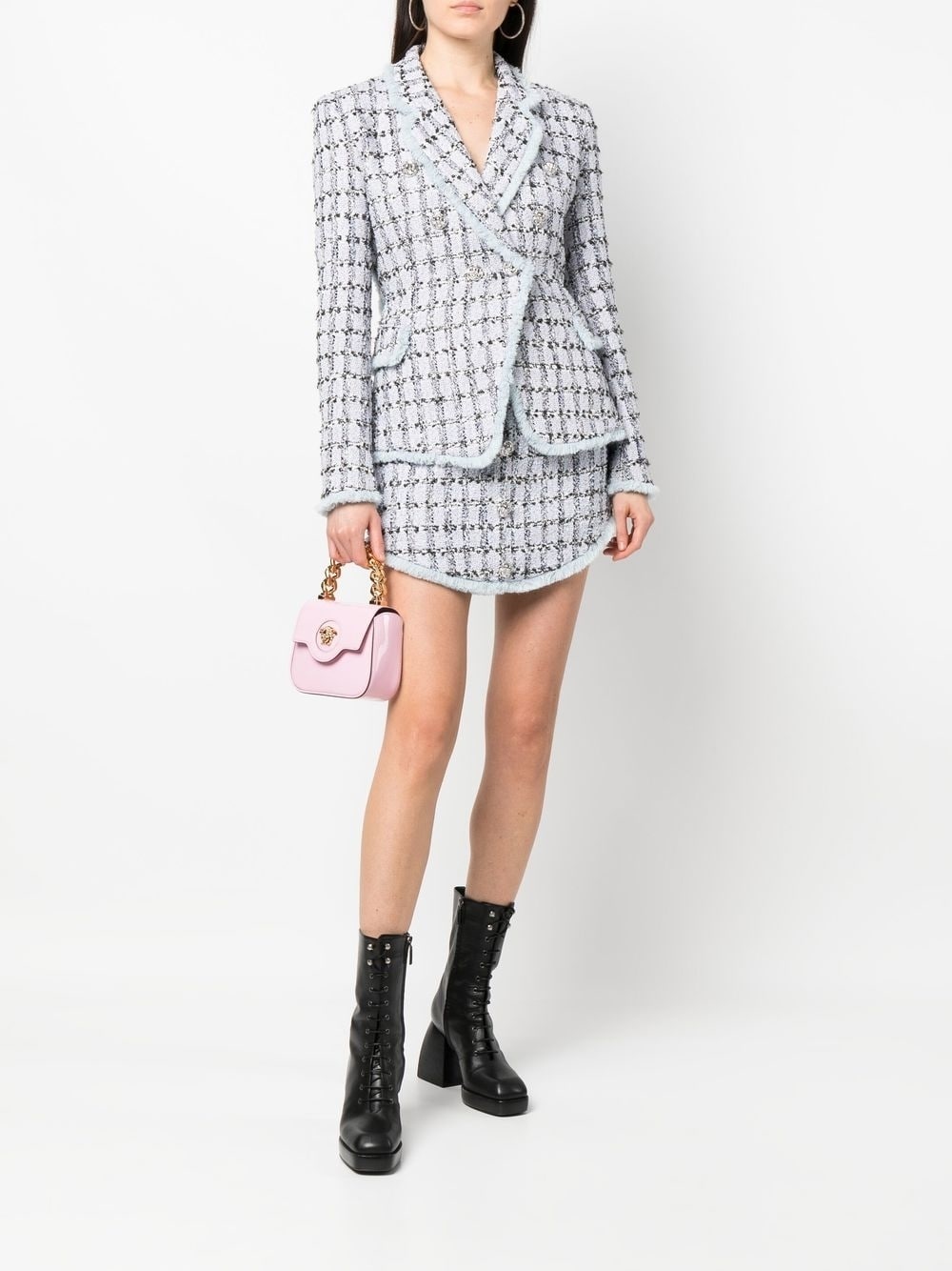 tweed button-up blazer - 2