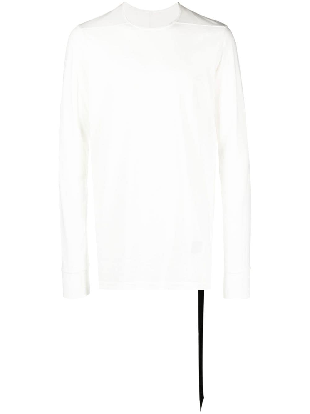 long-sleeve drawstring-hem cotton T-shirt - 1